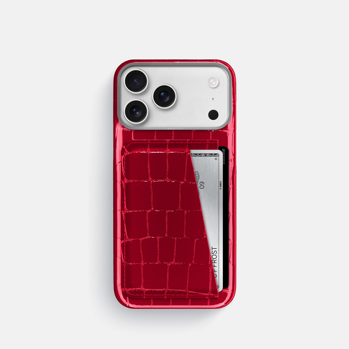 Double Card Case For iPhone 18 Pro In Shiny Alligator -1 | Cherry-Steel