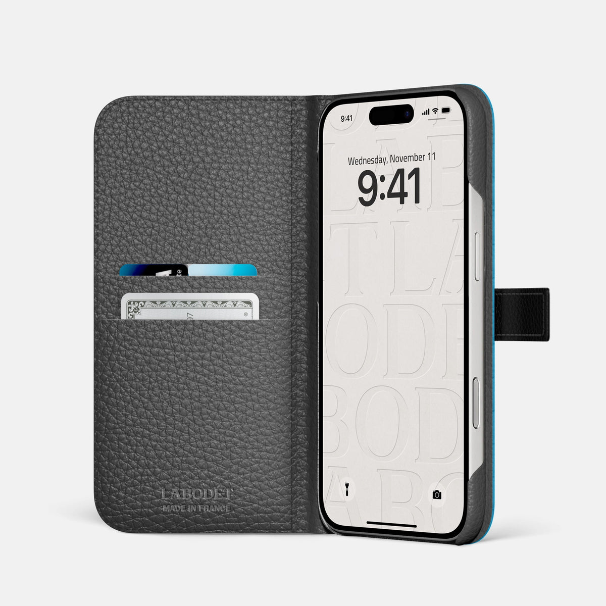 Folio Case with Clasp For iPhone 18 Pro Max In Alligator -2 | Curaçao-Blue-Black