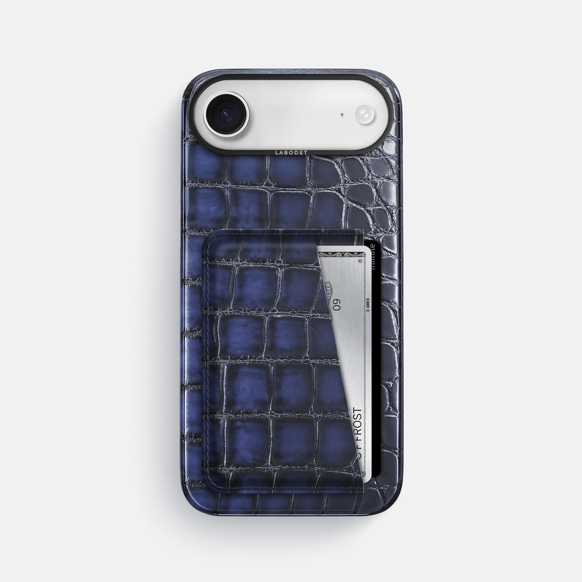 Double Card Case For iPhone 17 Air In Patina Alligator -1 | Havana-Blue-Black