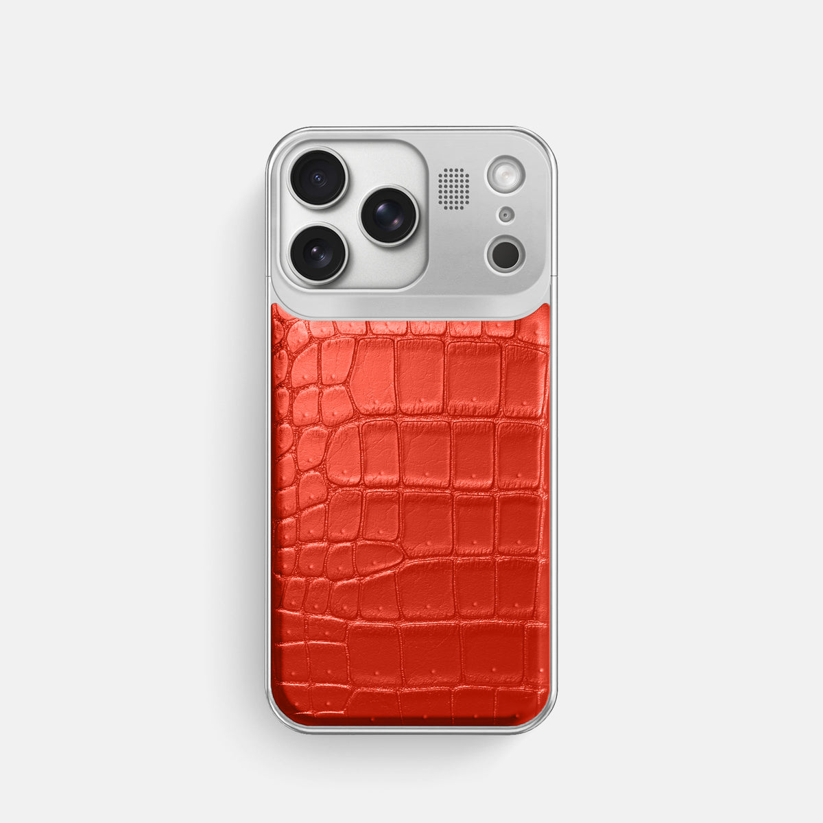 Metal Case For iPhone 17 Pro In Porosus Crocodile -1 | Rust-Steel