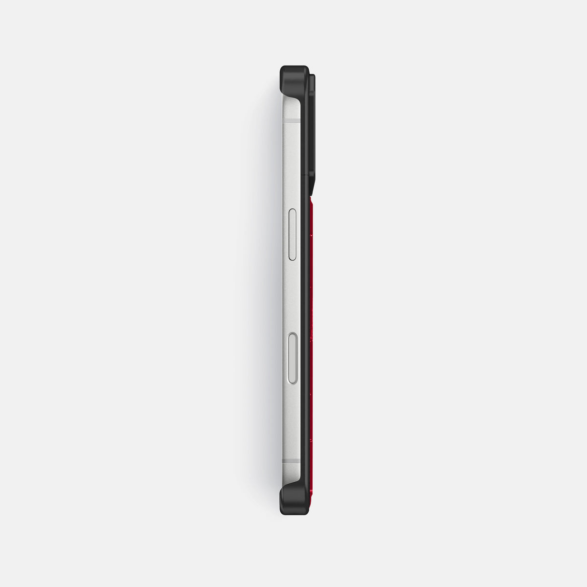 Metal Case For iPhone 17 Pro Max In Shiny Alligator -3 | Cherry-Black