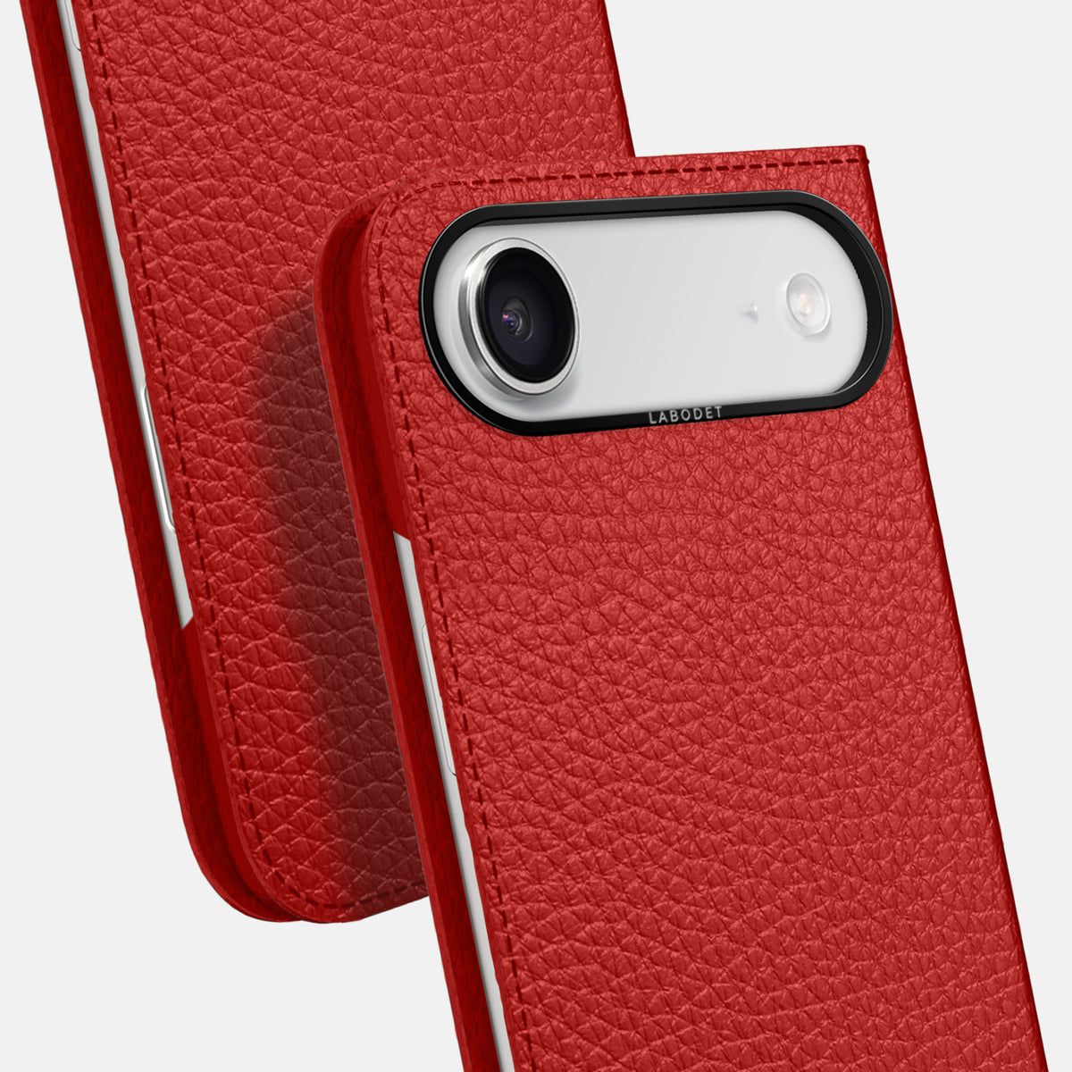 Folio Case For iPhone 17 Air In Calf -5 | Red-Black