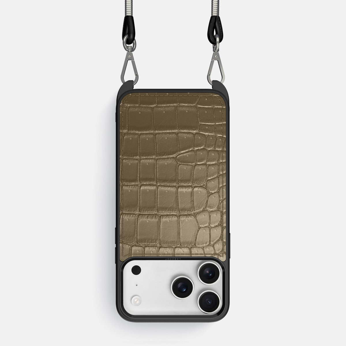 Crossbody Sport Case For iPhone 18 Pro In Porosus Crocodile -1 | Kaki-Green