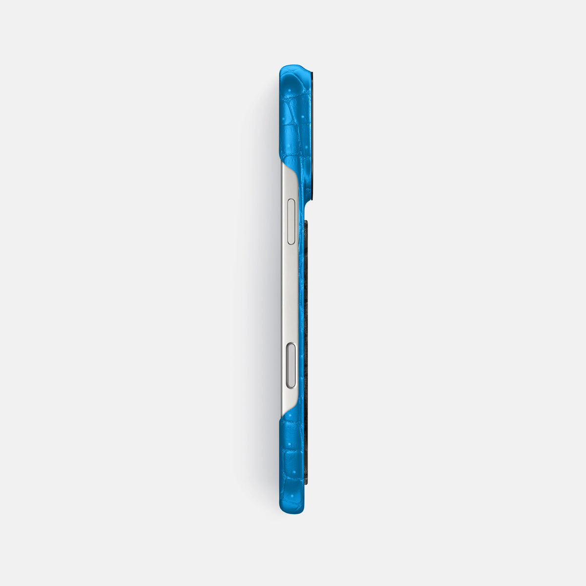 Classic Case With Carbon Dragon For iPhone 17 Pro Max In Porosus Crocodile -3 | Blue-Lagoon-Black