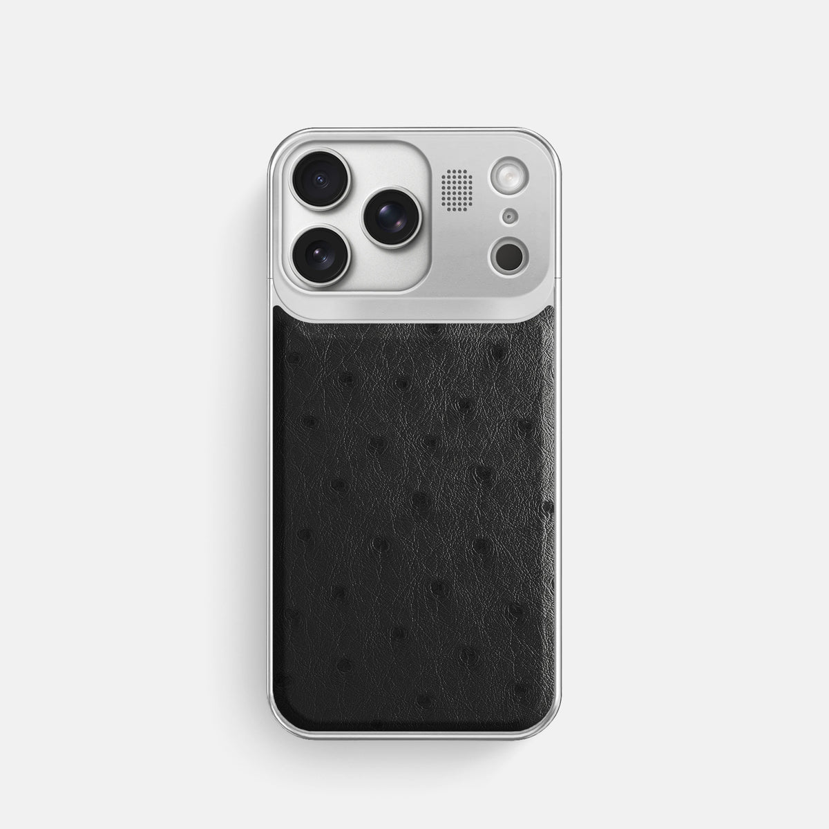 Metal Case For iPhone 17 Pro In Ostrich -1 | Black-Steel