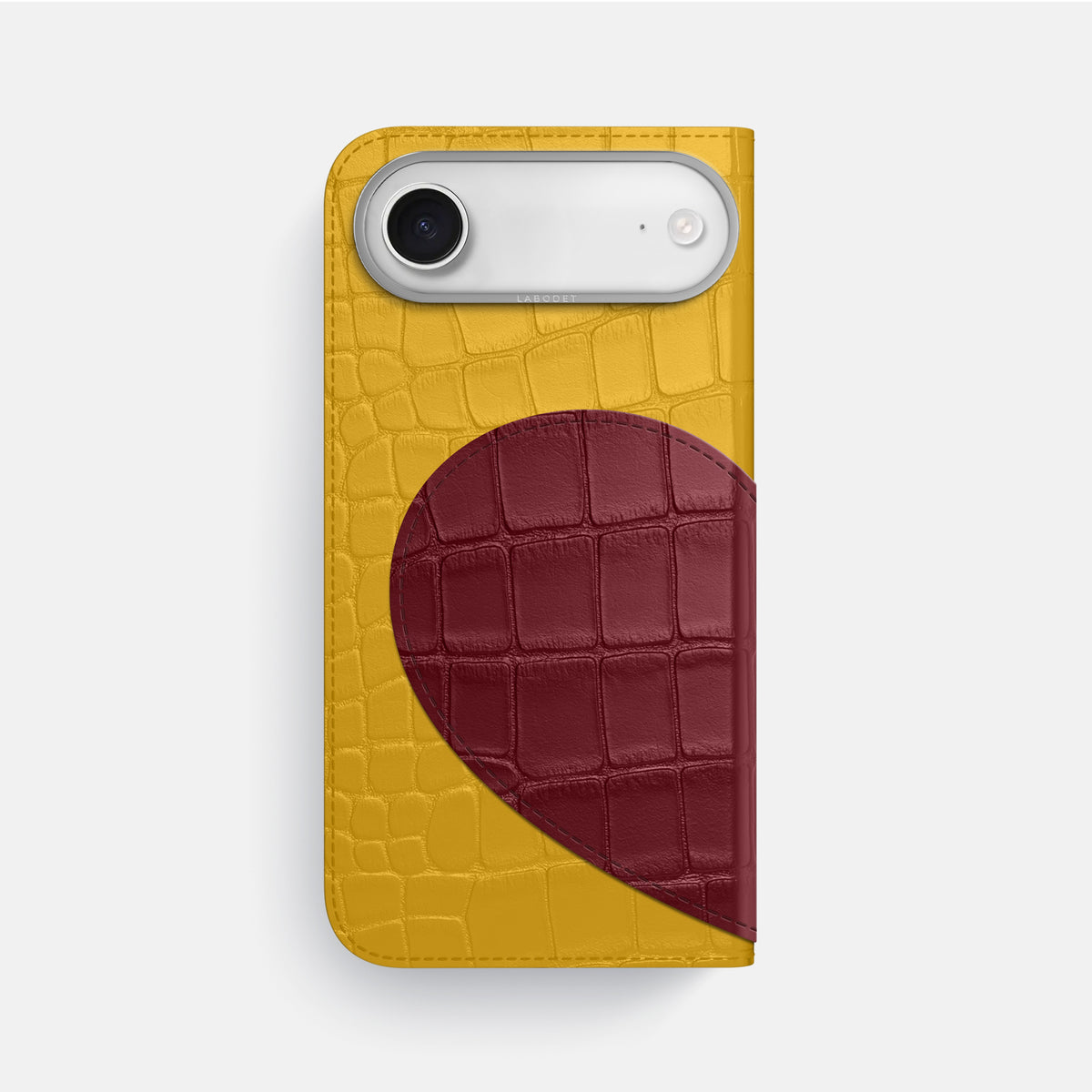 Folio Case With Heart For iPhone 17 Air In Alligator -3 | Yellow-Steel