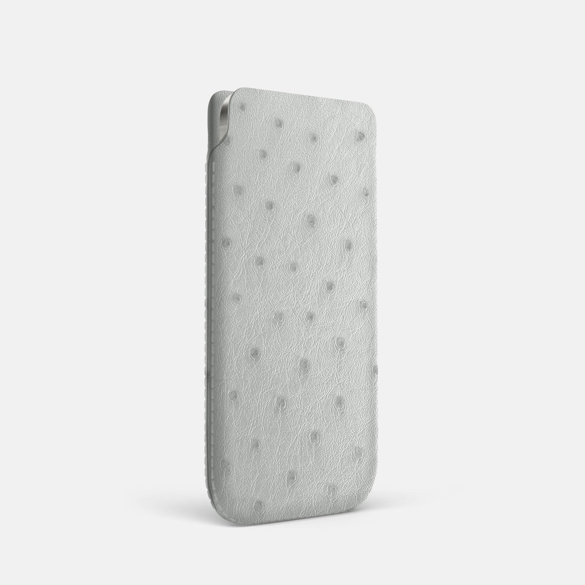 Pouch Case For iPhone 18 Pro In Ostrich -2 | White