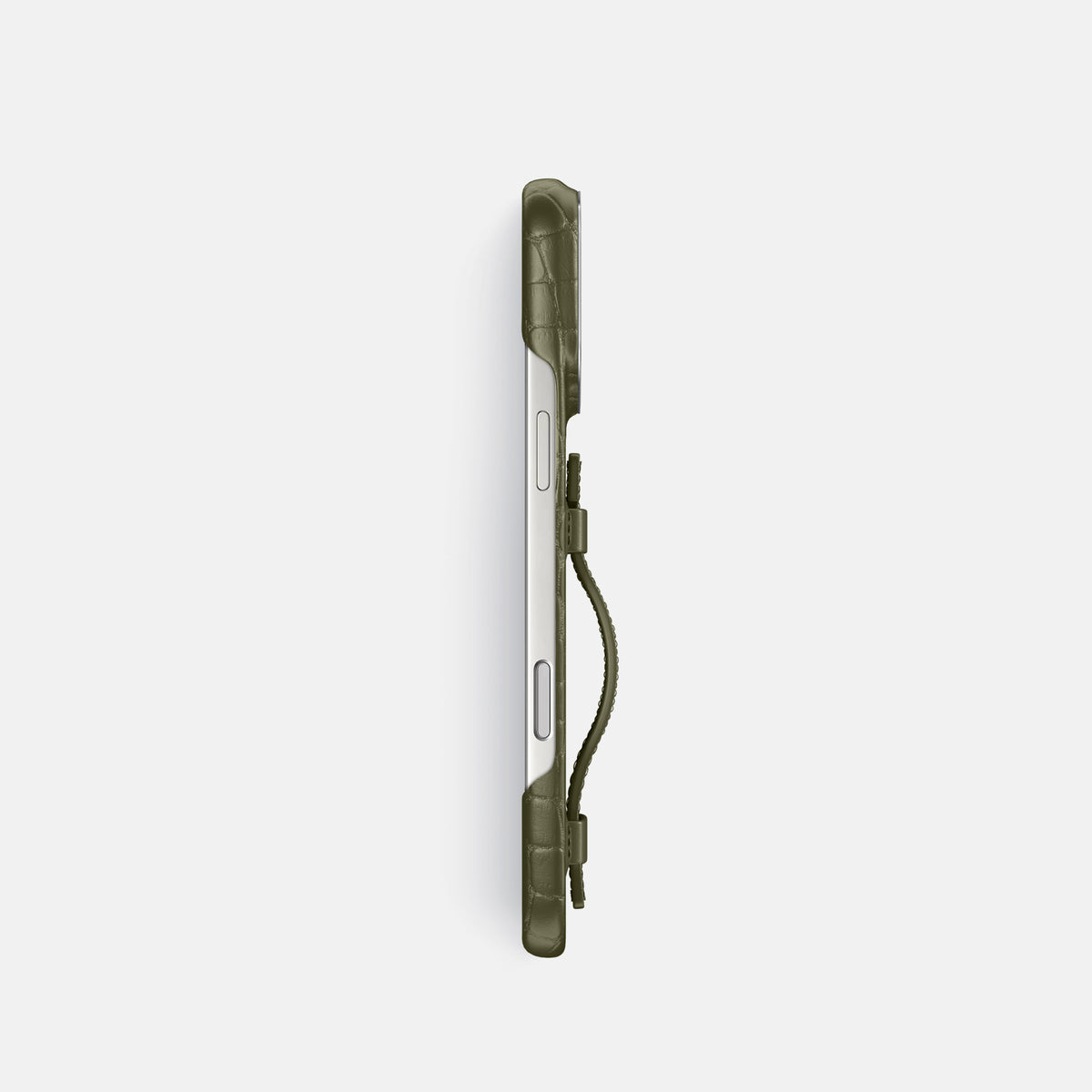 Handle Case For iPhone 17 Pro In Alligator -3 | Kaki-Green-Steel