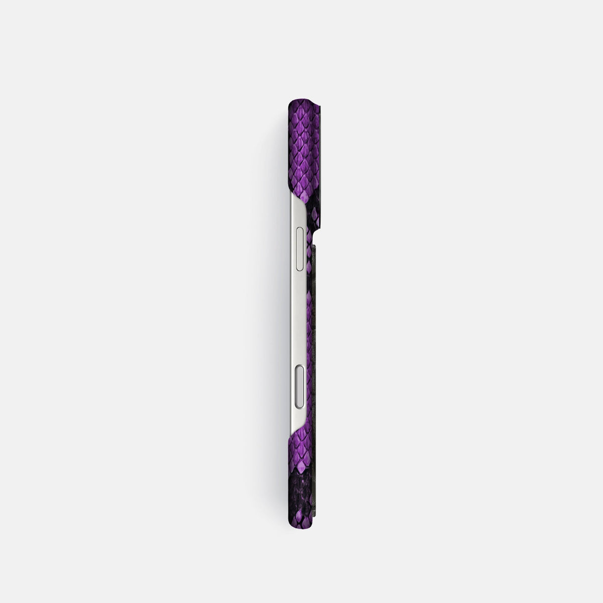 Classic Case With Carbon Dragon For iPhone 18 Pro In Deluxe Python -3 | Purple-Black