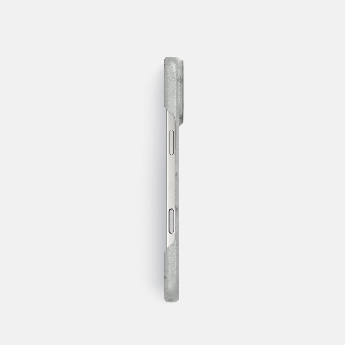 Classic Case For iPhone 18 Pro In Ostrich -3 | White-Steel