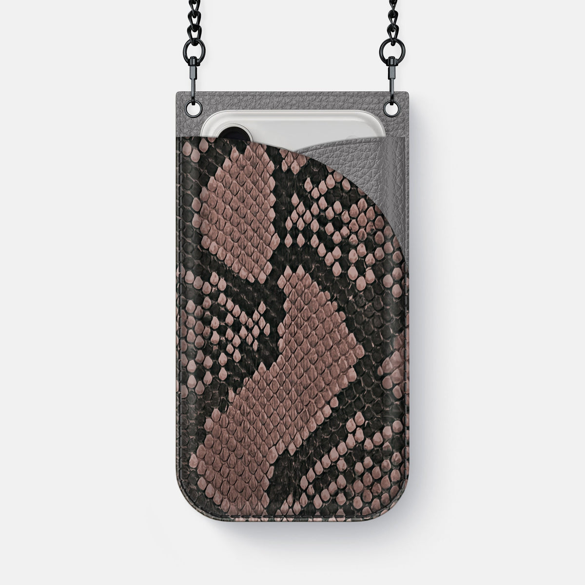 Crossbody Bag For iPhone 18 Pro Max In Deluxe Python -1 | Mahogany-Brown-Black