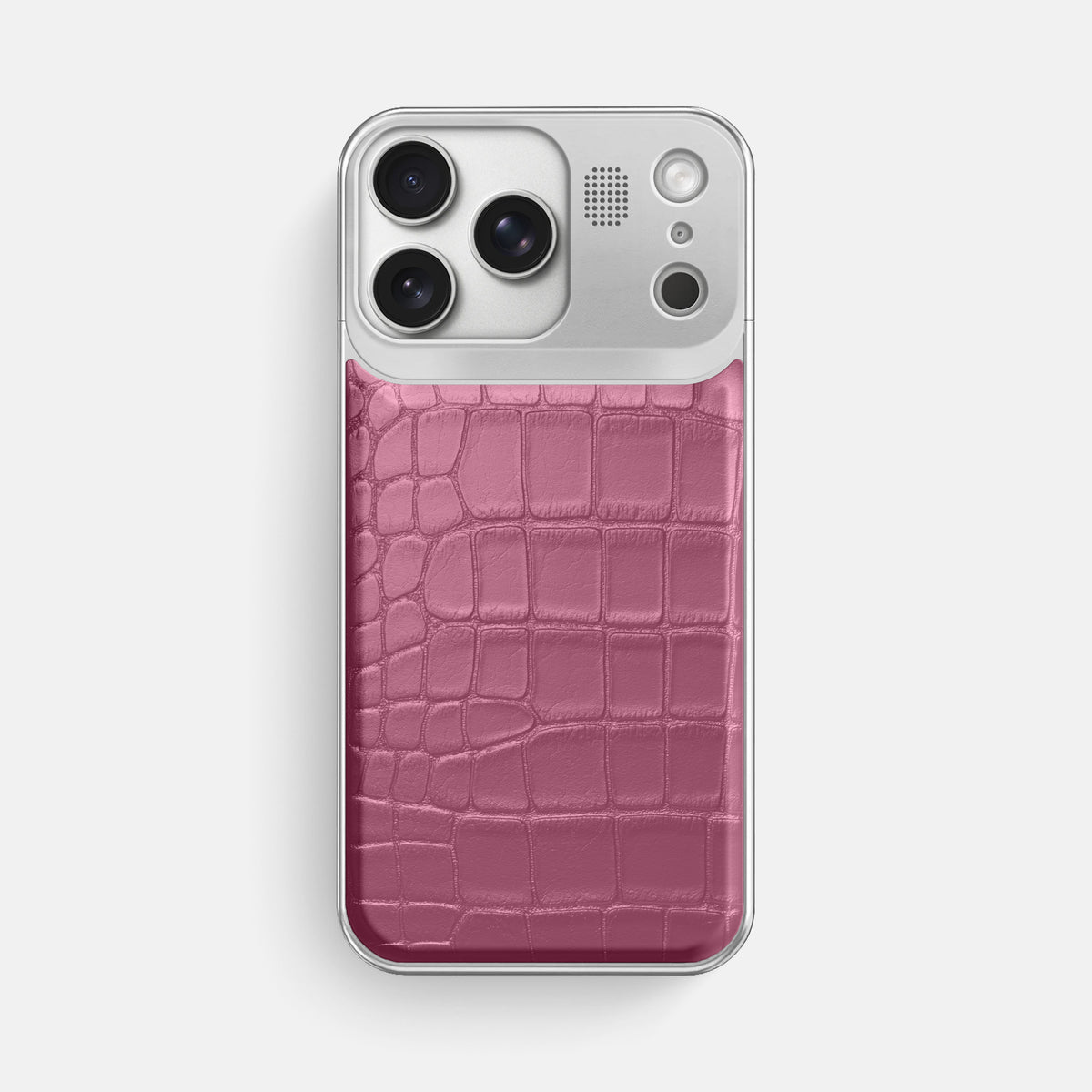 Metal Case For iPhone 17 Pro Max In Alligator -1 | Pink-Lagoon-Steel