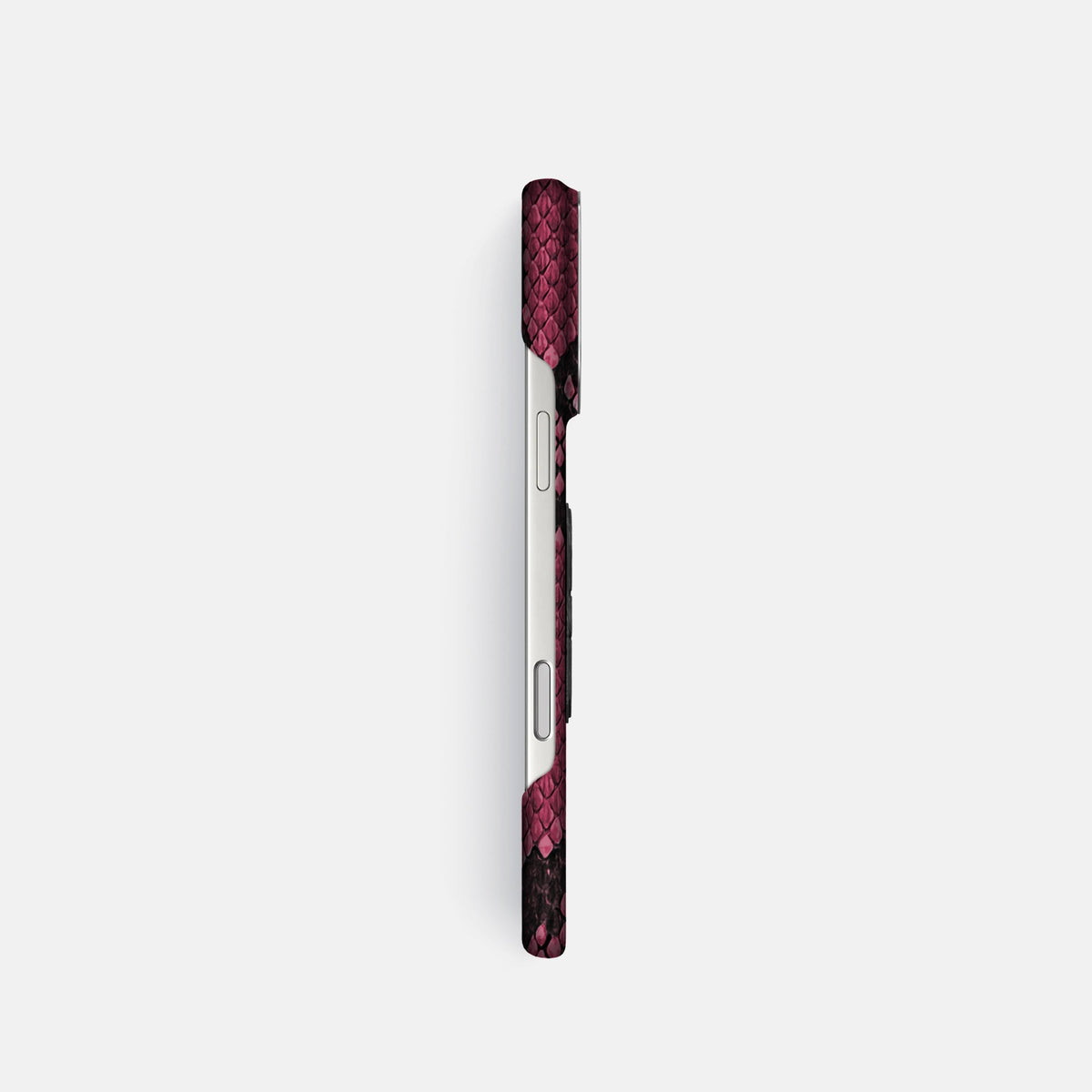Classic Case With Carbon Skull For iPhone 18 Pro In Deluxe Python -3 | Burgundy-Steel