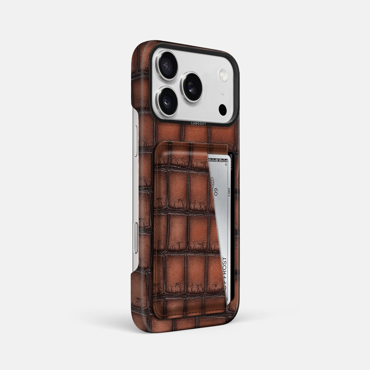 Double Card Case For iPhone 18 Pro Max In Patina Alligator -2 | Baobab-Black