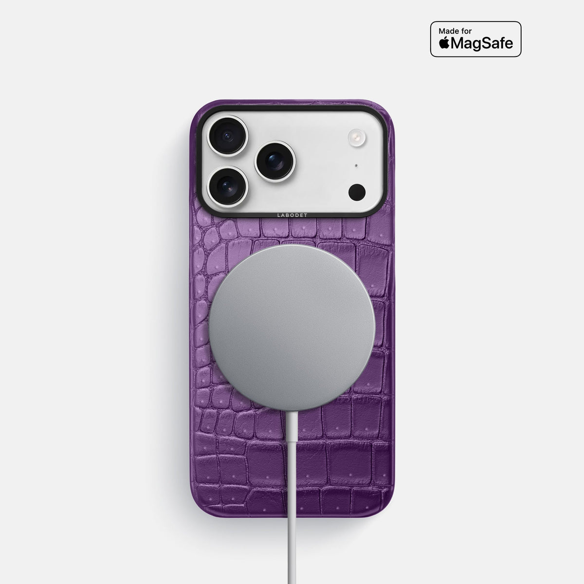 Classic Case For iPhone 18 Pro In Porosus Crocodile -5 | Purple-Black