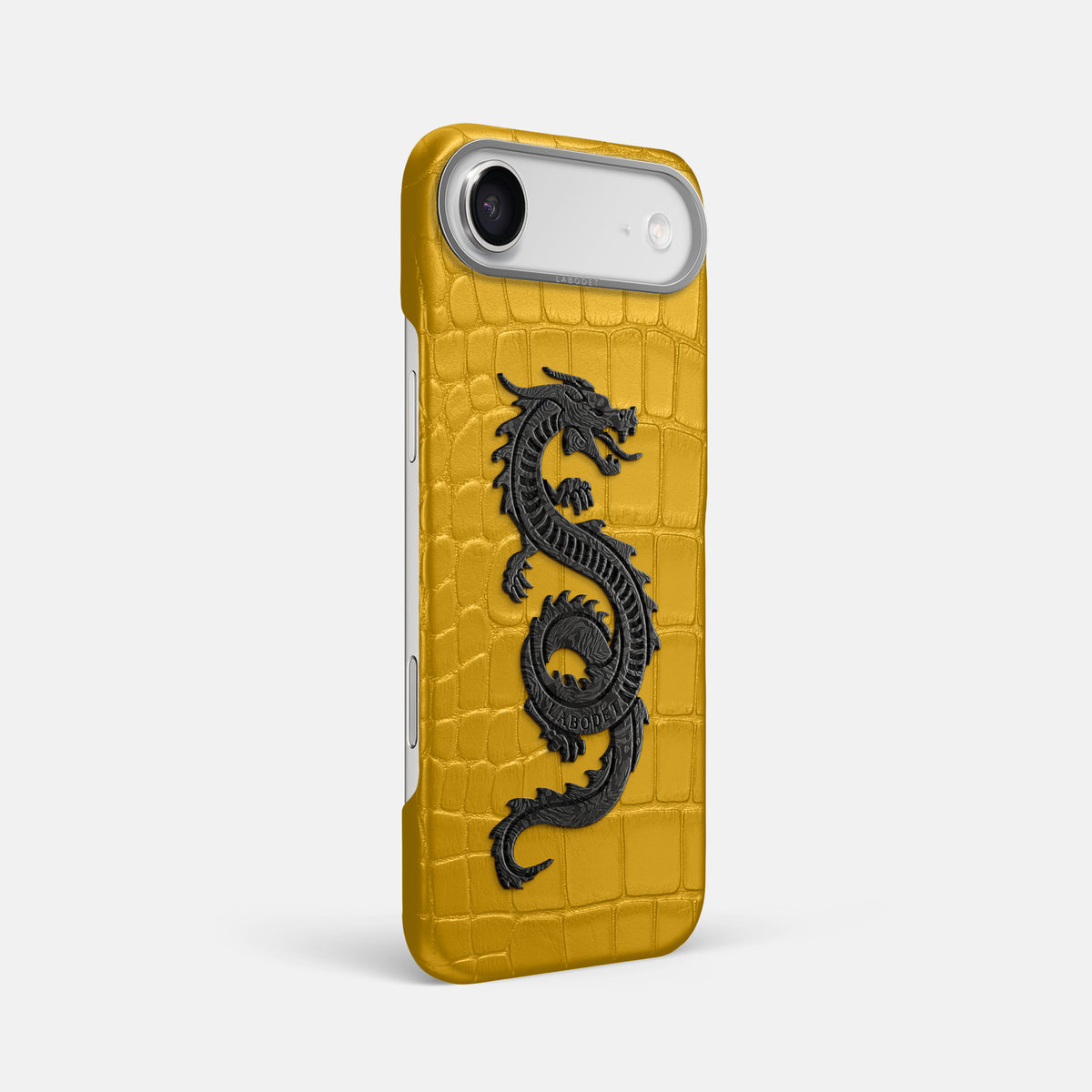Classic Case With Carbon Dragon For iPhone 17 Air In Alligator -2 | Yellow-Steel
