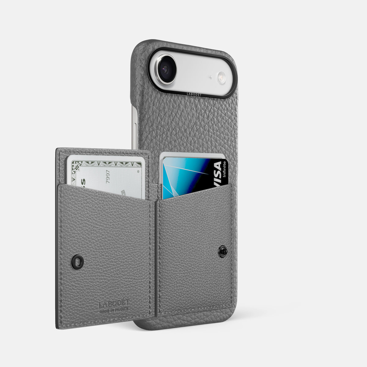 Bi-Fold Case For iPhone 17 Air In Calf -2 | Souris-Black