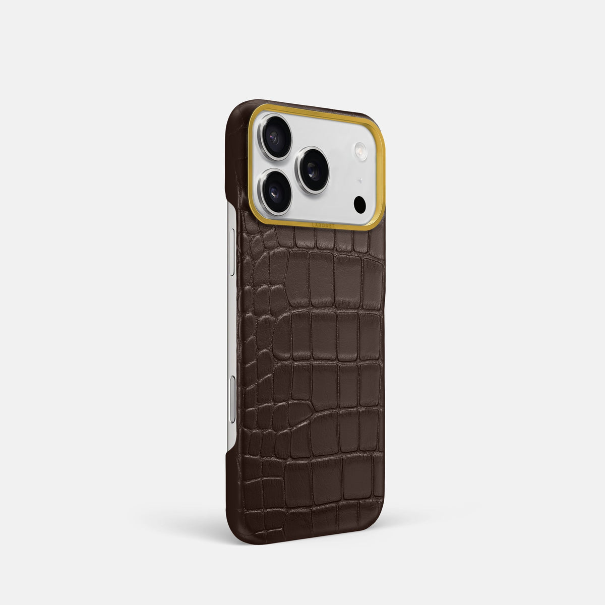 Classic Case For iPhone 18 Pro In Alligator -2 | Dark-Brown-Gold