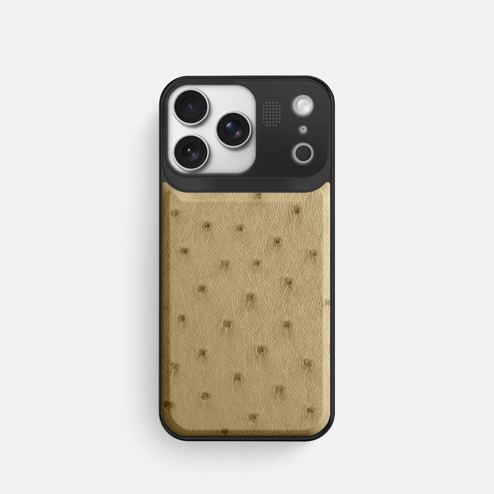 Metal Case For iPhone 17 Pro In Ostrich -1 | Desert-Sand-Black