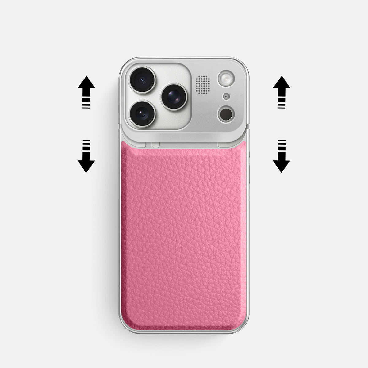 Metal Case For iPhone 17 Pro In Calf -2 | Pink-Steel