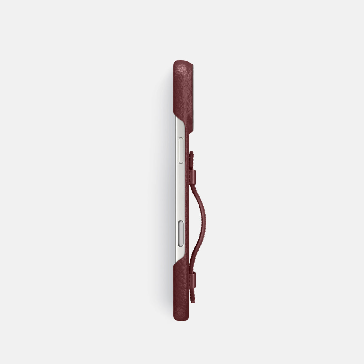 Handle Case For iPhone 17 Pro In Calf -3 | Bordeaux-Steel