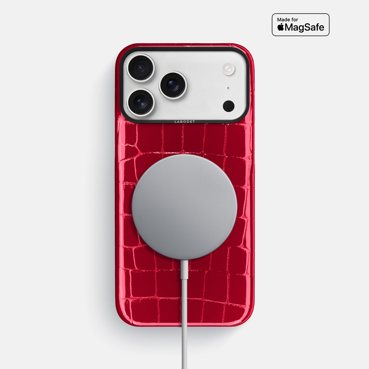 Classic Case For iPhone 17 Pro Max In Shiny Alligator -5 | Cherry-Black
