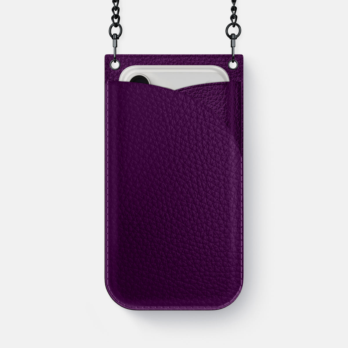 Crossbody Bag For iPhone 17 Pro Max In Calf -1 | Violet-Black