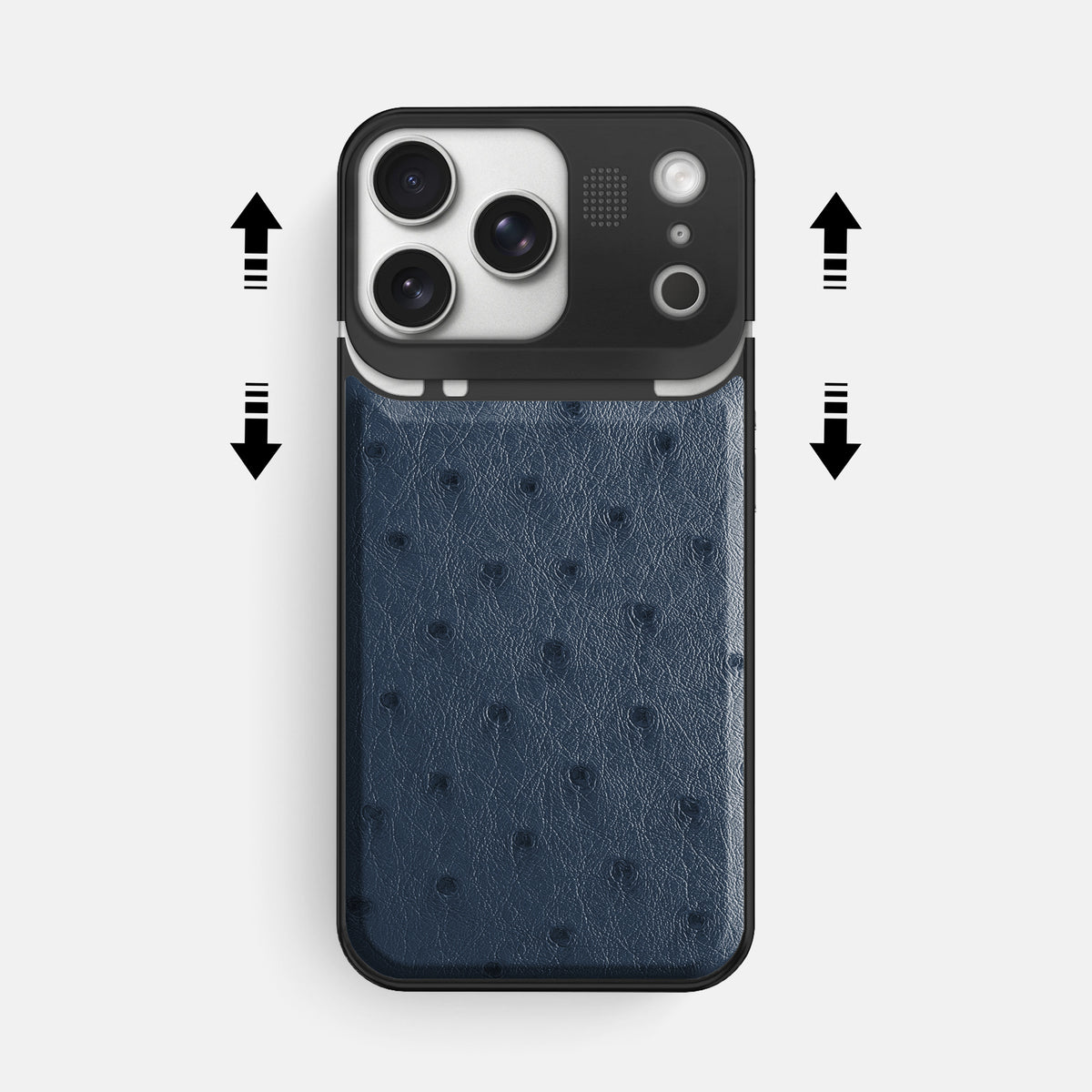 Metal Case For iPhone 17 Pro Max In Ostrich -2 | Navy-Blue-Black