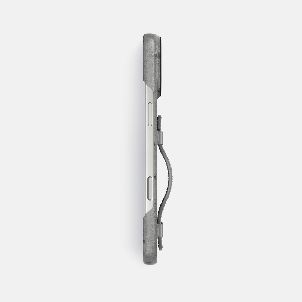 Handle Case For iPhone 17 Pro Max In Ostrich -3 | Silver-Black