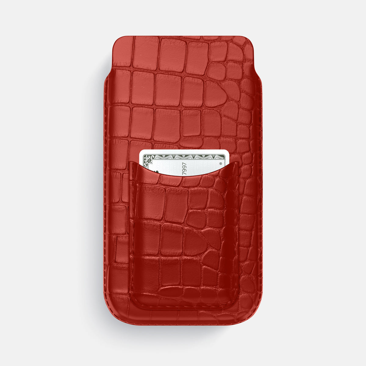 Pouch Card Case For iPhone 17 Air In Alligator -1 | Red