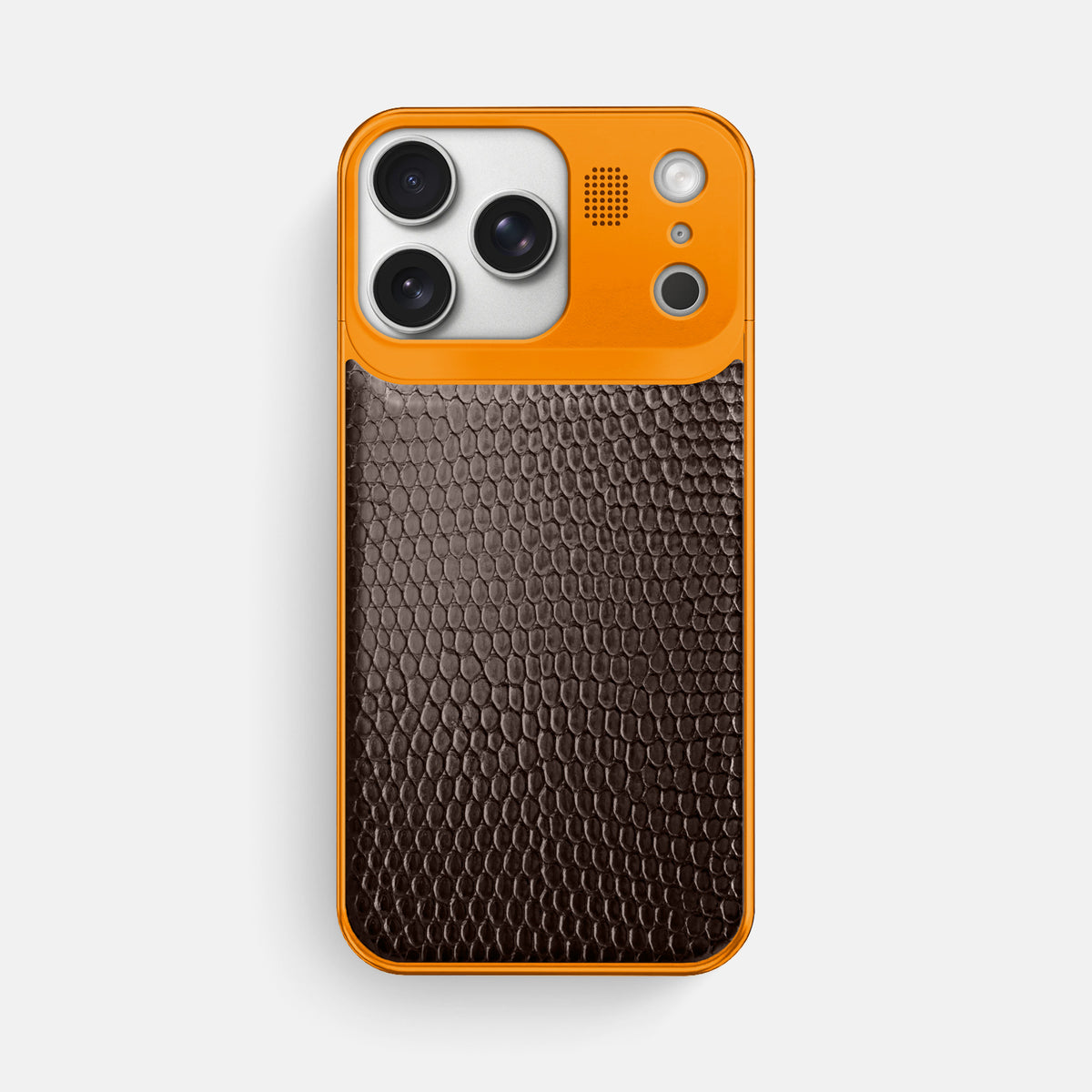 Metal Case For iPhone 17 Pro Max In Lizard -1 | Brown-Orange