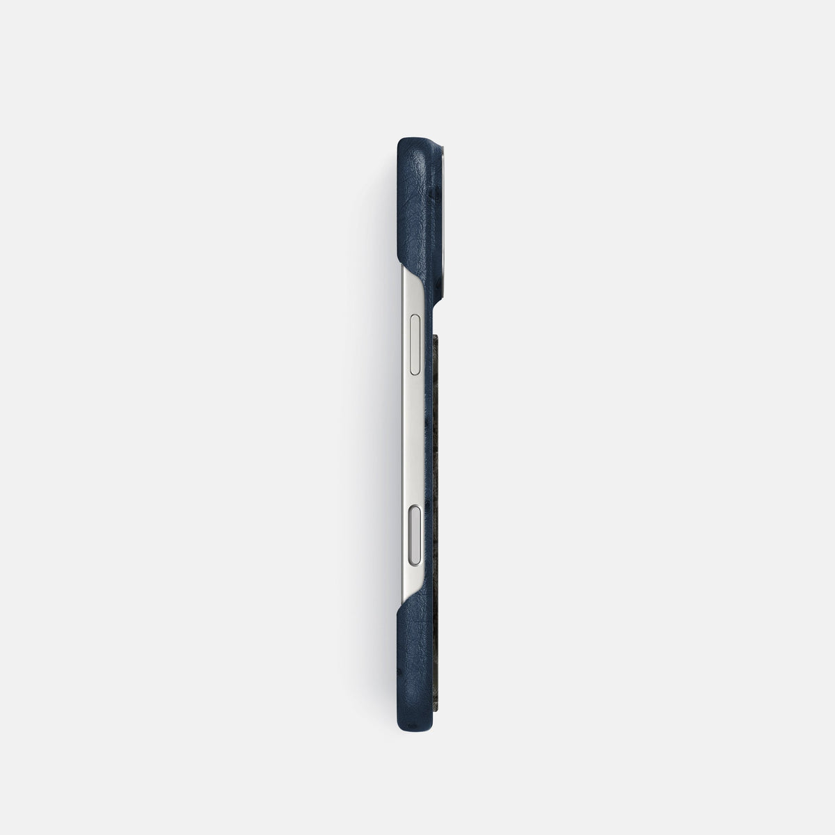 Classic Case With Carbon Dragon For iPhone 18 Pro In Ostrich -3 | Navy-Blue-Steel
