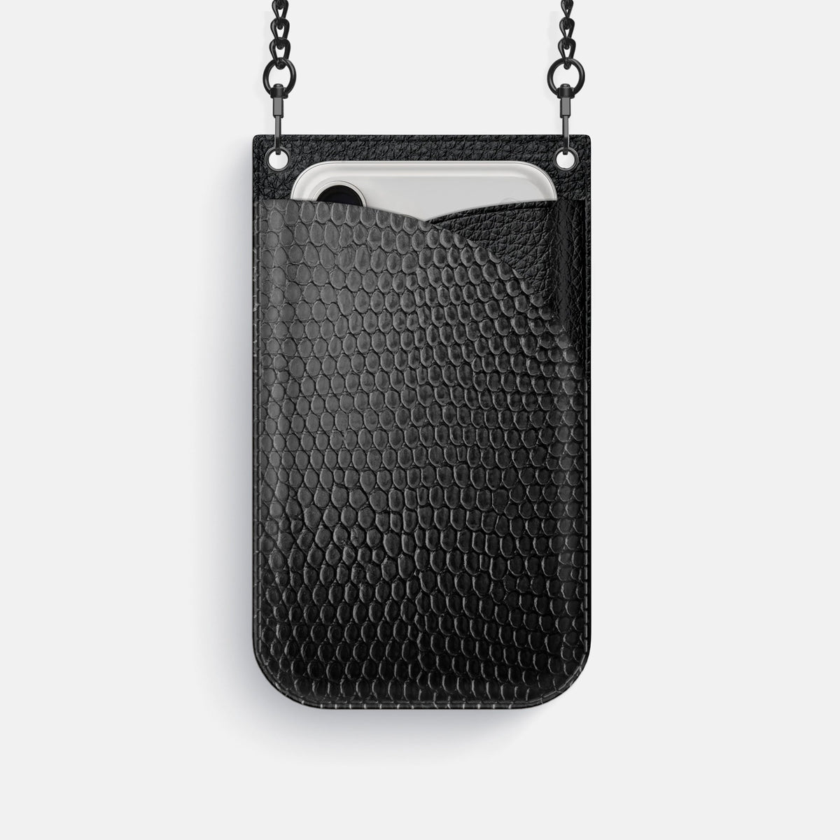 Crossbody Bag For iPhone 18 Pro In Lizard -1 | Black-Black