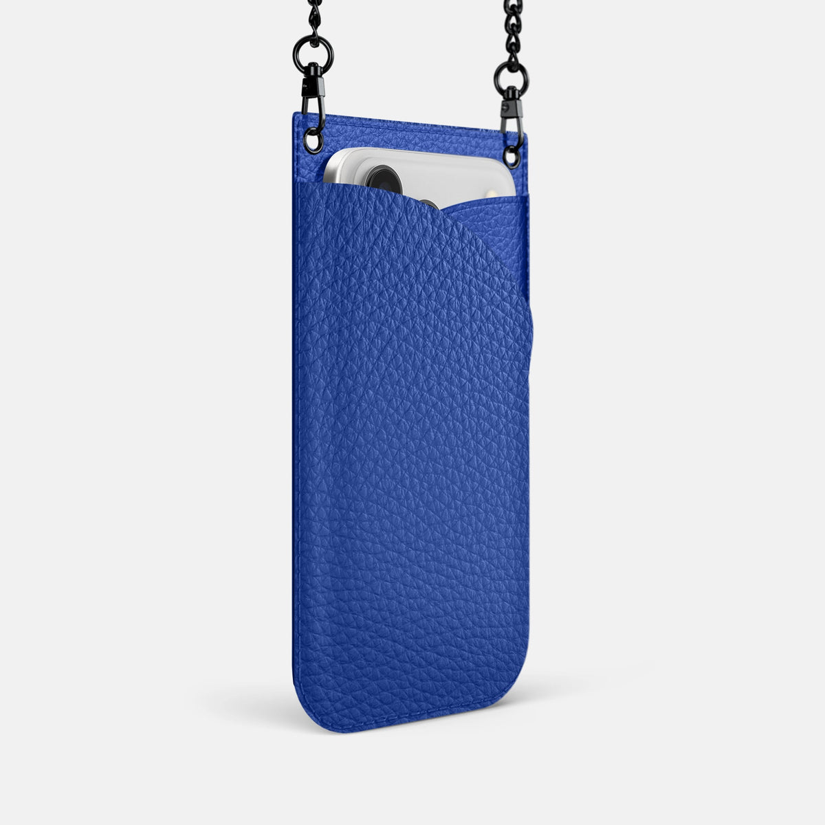 Crossbody Bag For iPhone 18 Pro In Calf -2 | Royal-Blue-Black
