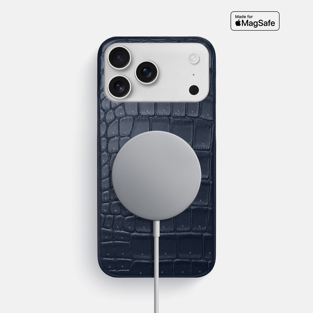 Slim Case For iPhone 18 Pro Max In Porosus Crocodile -5 | Deep-Blue-Sea