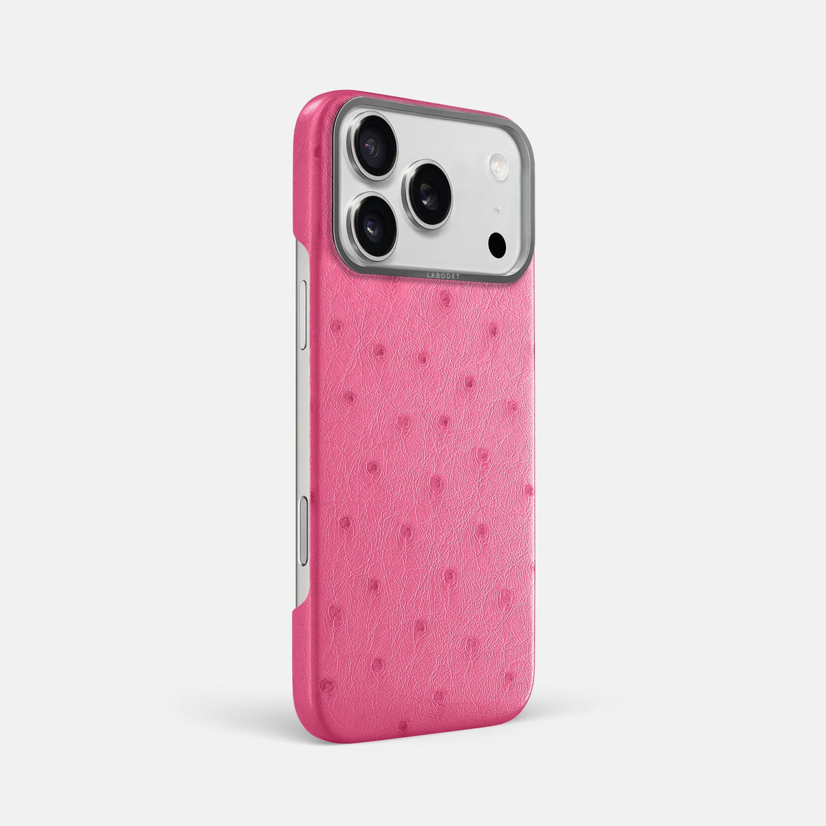 Classic Case For iPhone 18 Pro Max In Ostrich -2 | Pink-Steel