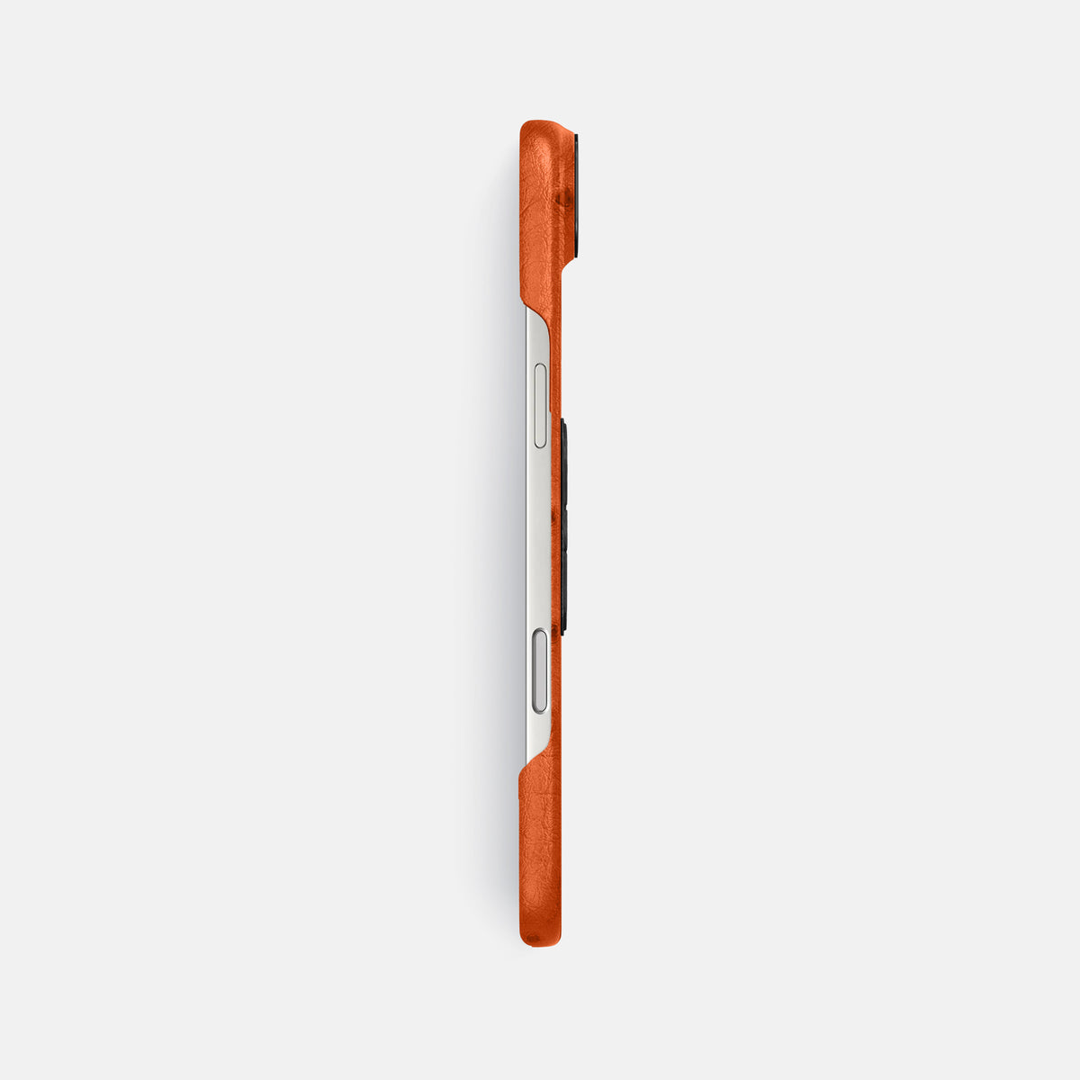 Classic Case With Carbon Skull For iPhone 17 Air In Ostrich -3 | Orange-Black