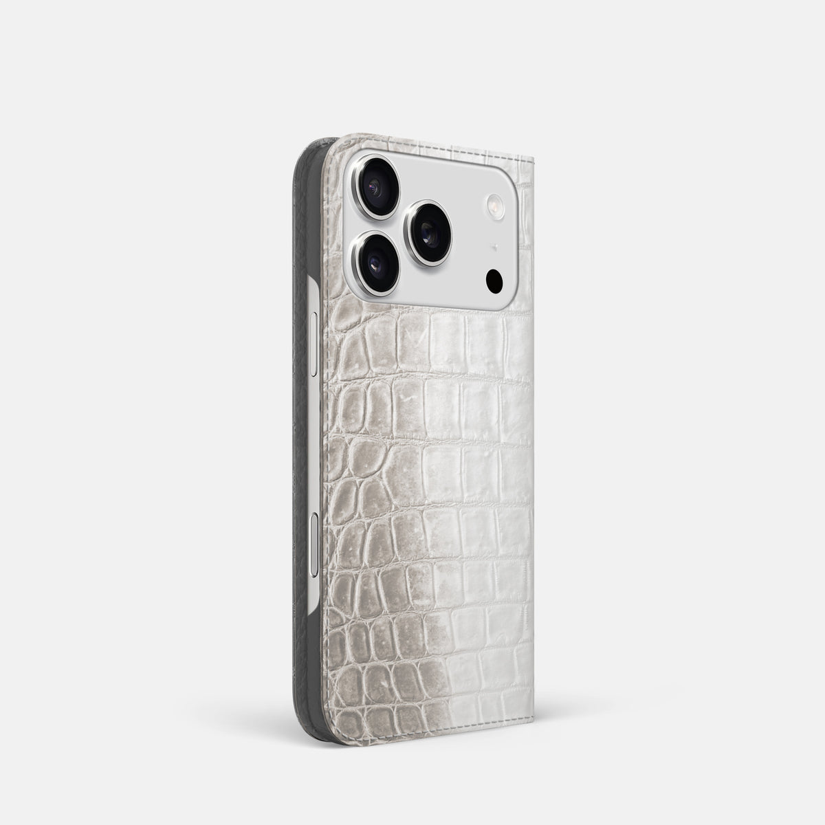 Folio Slim Case For iPhone 17 Pro In Himalayan Crocodile -1 | Grey