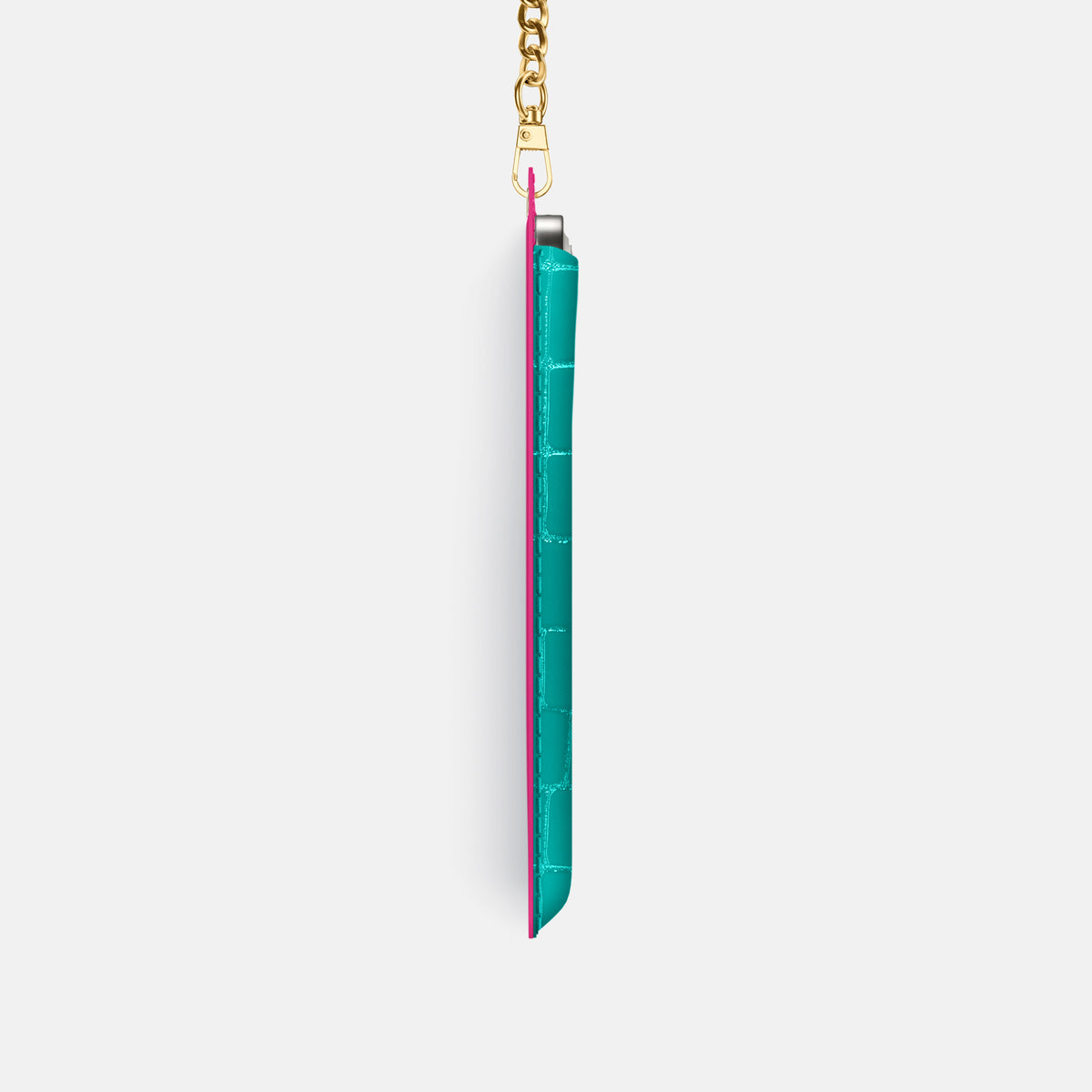 Crossbody Bag For iPhone 17 Pro In Shiny Alligator -4 | Mint-Gold