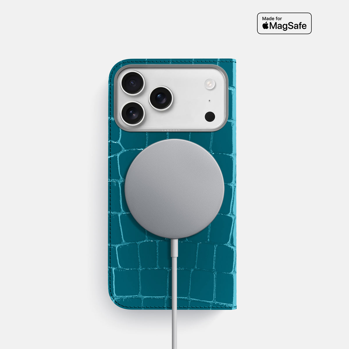 Folio Case For iPhone 17 Pro In Shiny Alligator -3 | Curacao-Steel