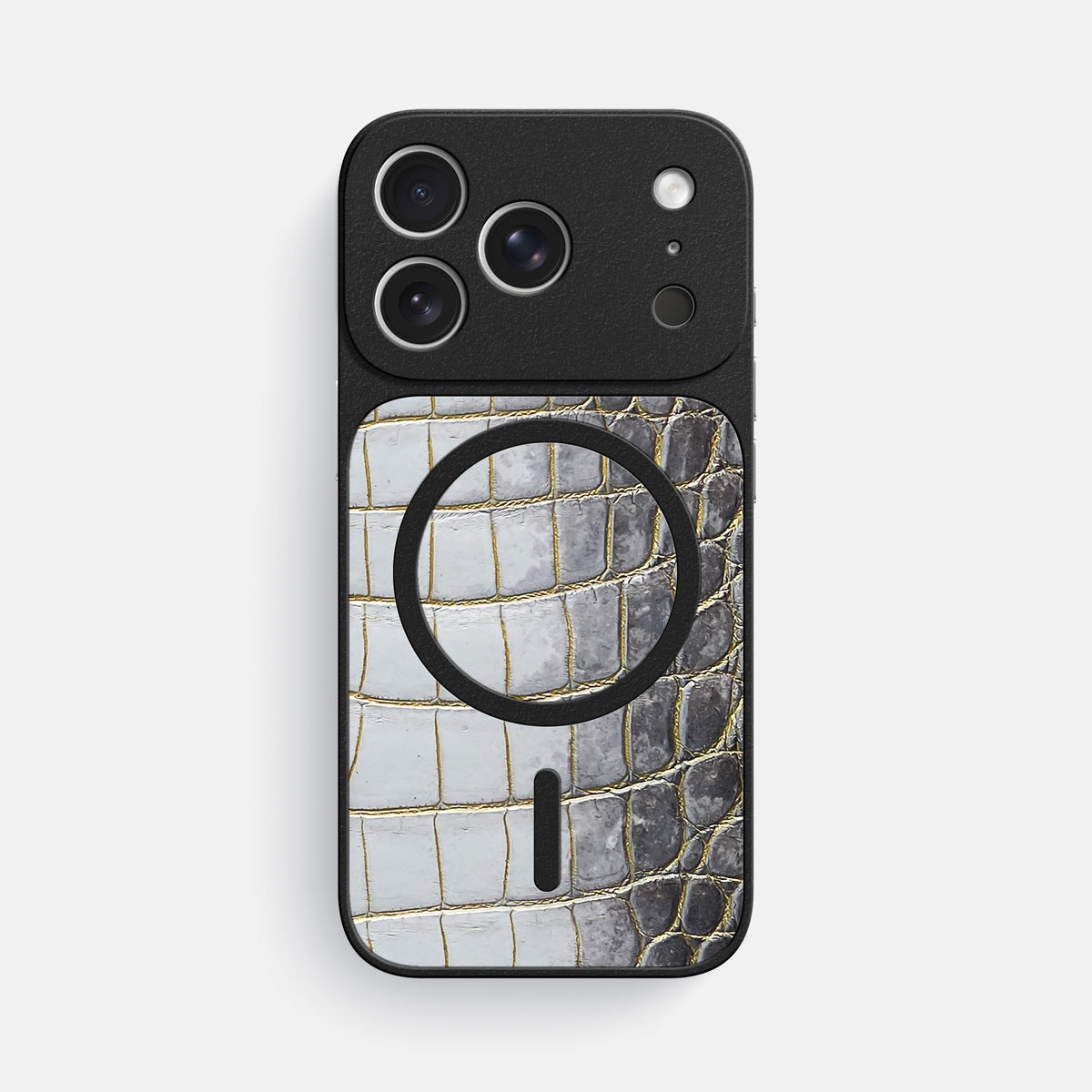 MagSafe Mask For iPhone 17 Pro Max In Himalayan Crocodile -3 | Gold