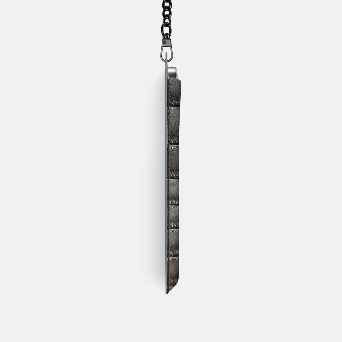 Crossbody Bag For iPhone 18 Pro In Patina Alligator -4 | Grey-Black