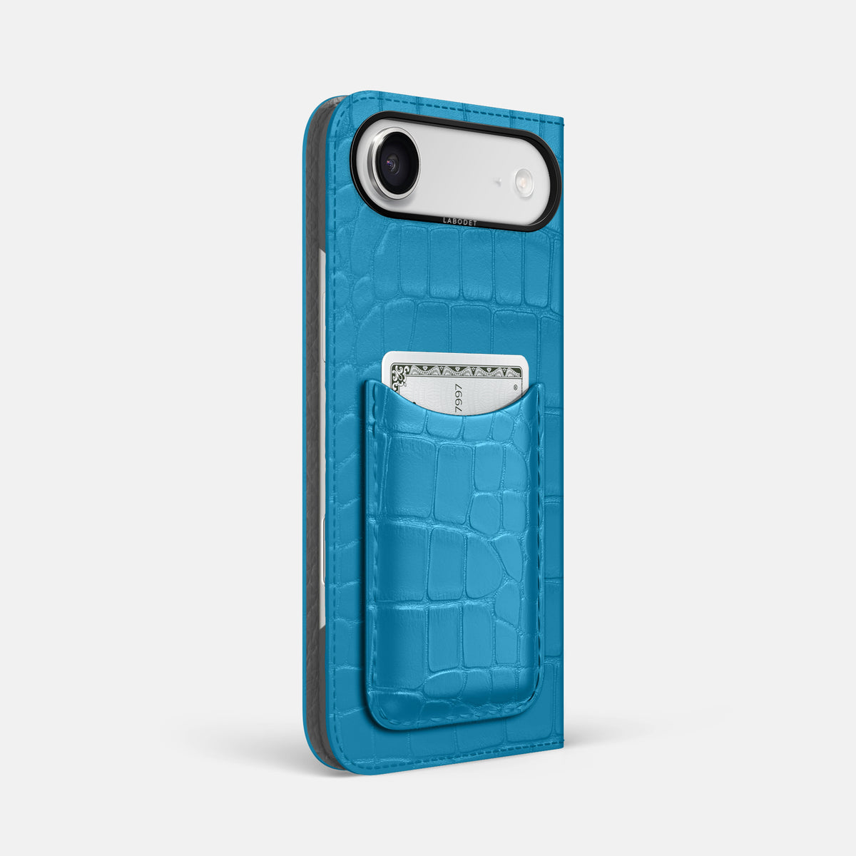 Folio Case with Card For iPhone 17 Air In Alligator -1 | Curaçao-Blue-Black