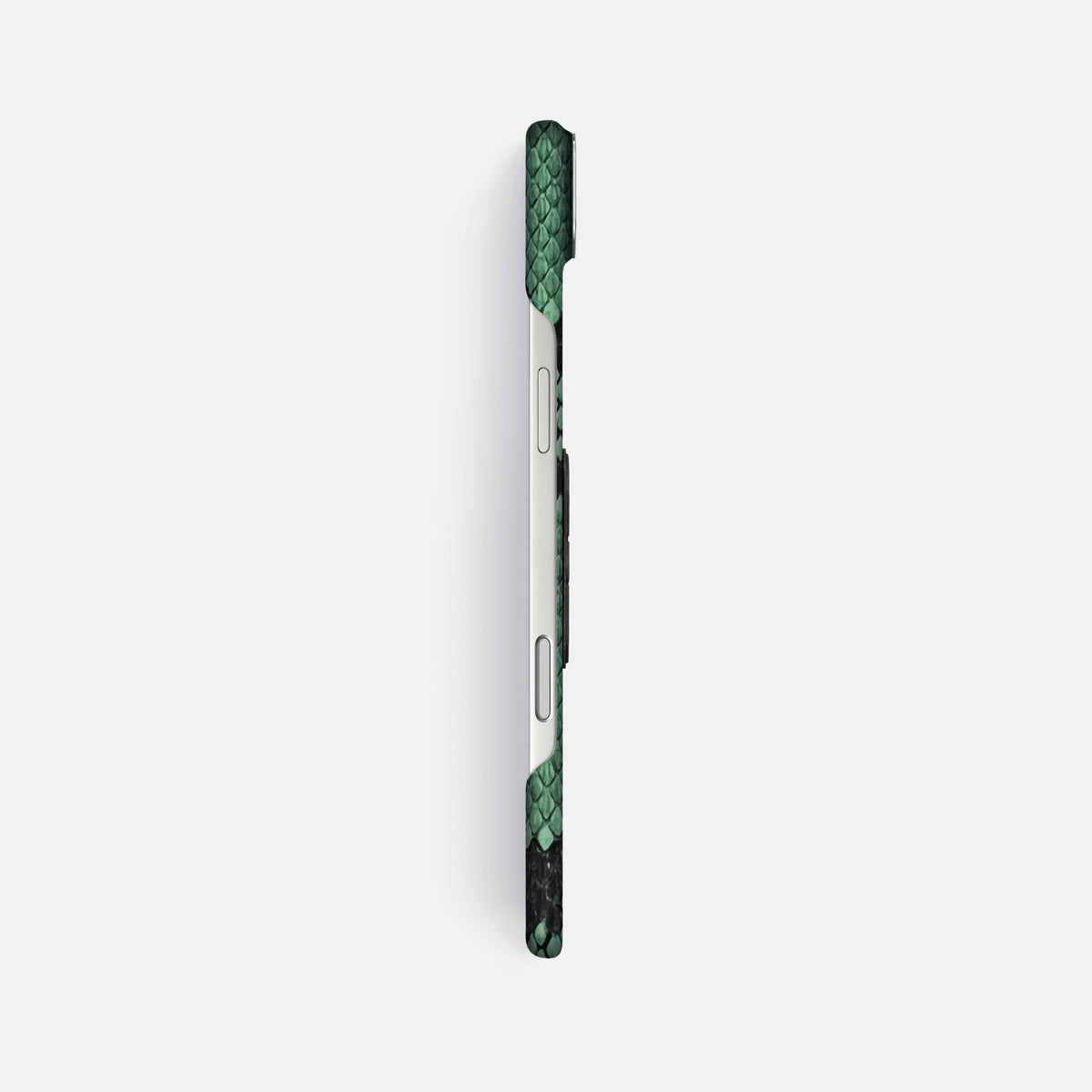 Classic Case With Carbon Skull For iPhone 17 Air In Deluxe Python -3 | Forest-Green-Steel