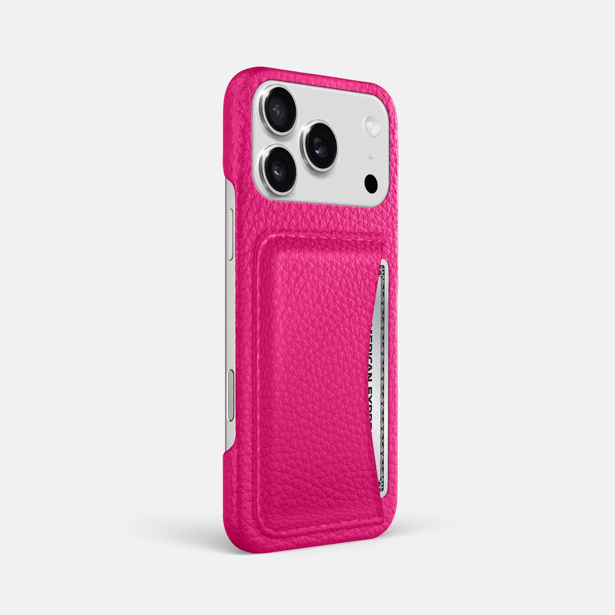 Slim Card Case For iPhone 18 Pro Max In Calf -2 | Magenta