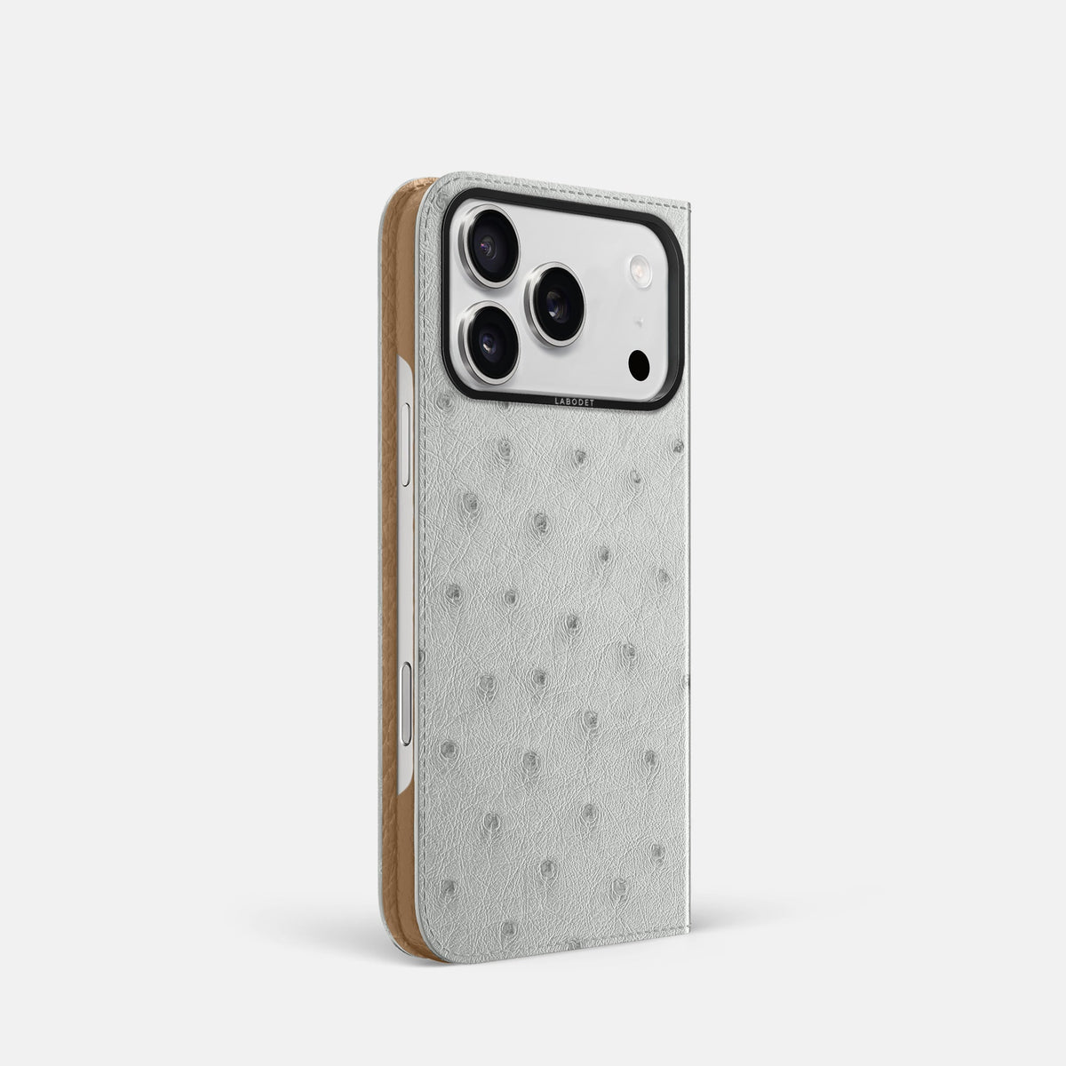 Folio Case For iPhone 18 Pro In Ostrich -1 | White-Black