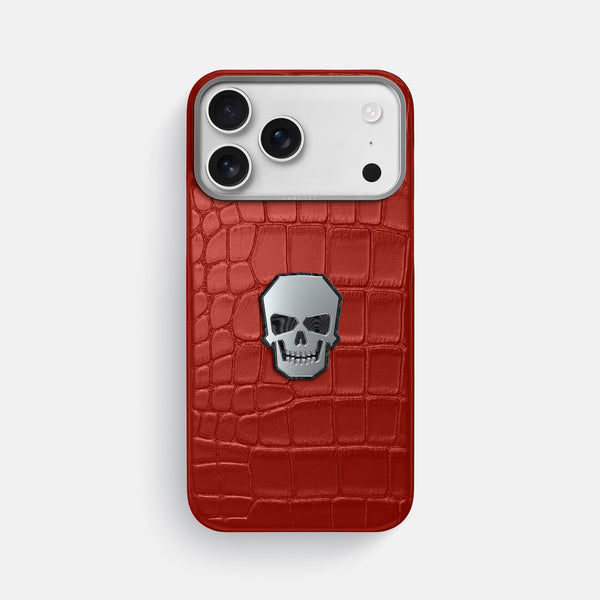 Classic Case With Titanium Skull For iPhone 17 Pro Max In Alligator