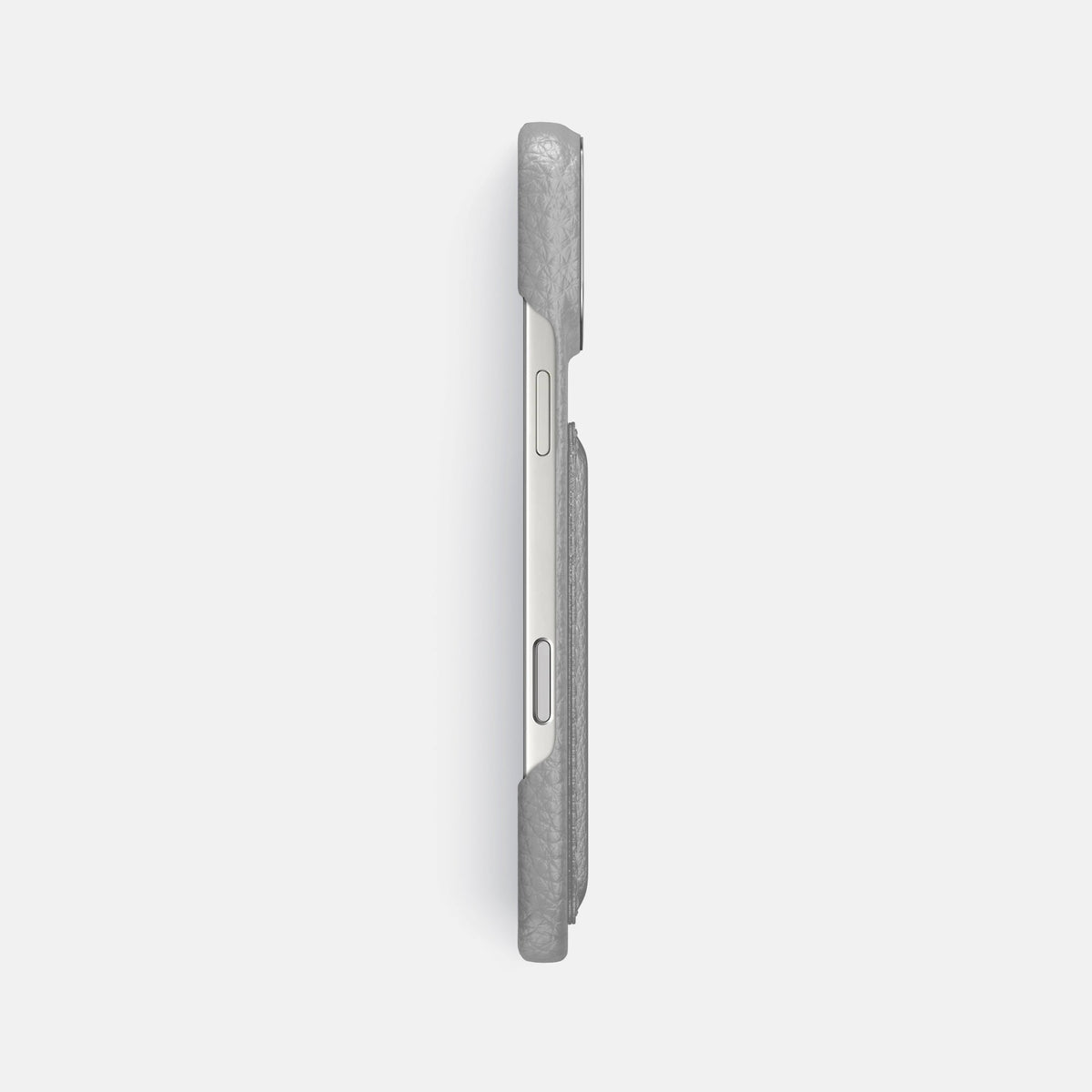 Double Card Case For iPhone 18 Pro Max In Calf -3 | Nuage-Steel