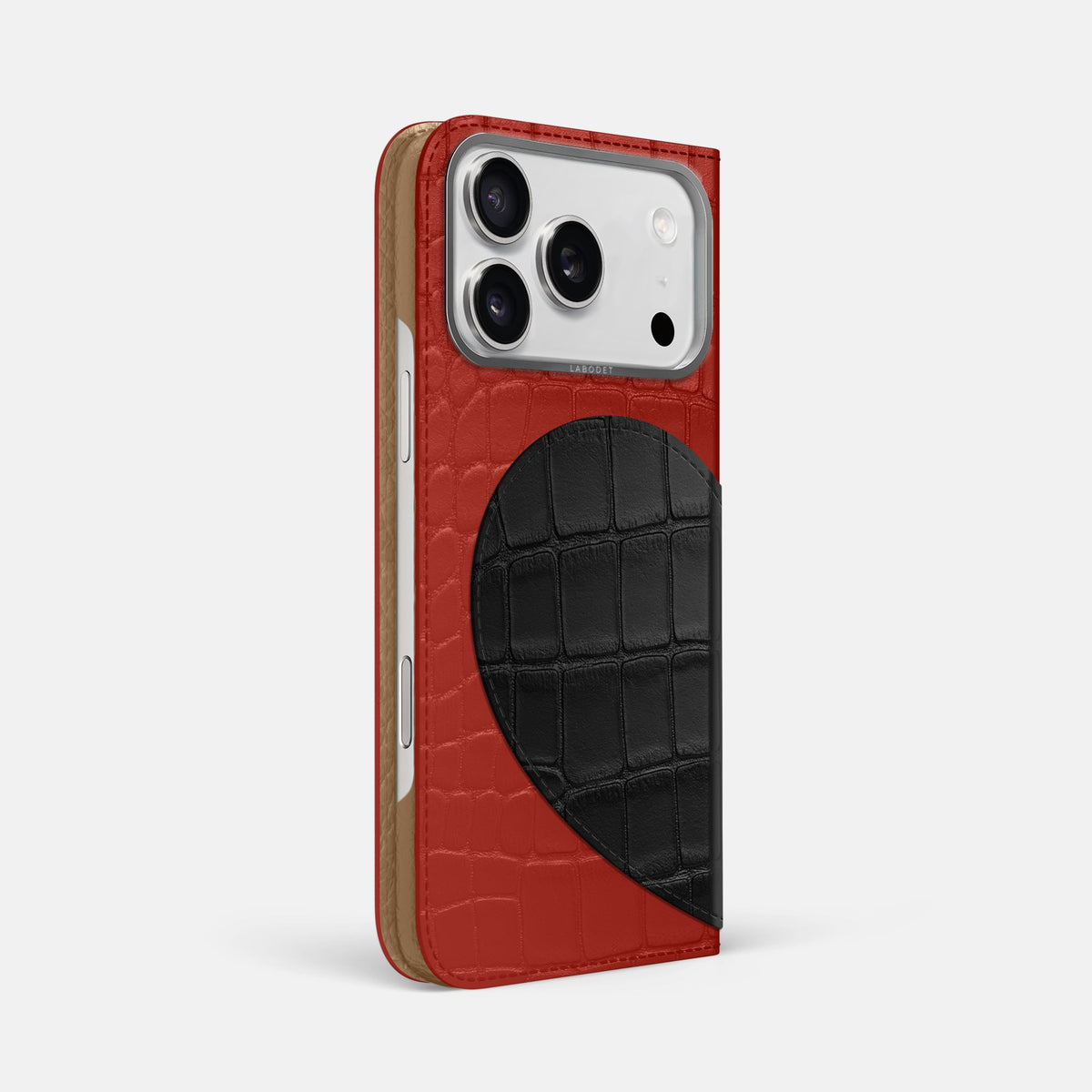 Folio Case With Heart For iPhone 18 Pro Max In Alligator -1 | Red-Steel