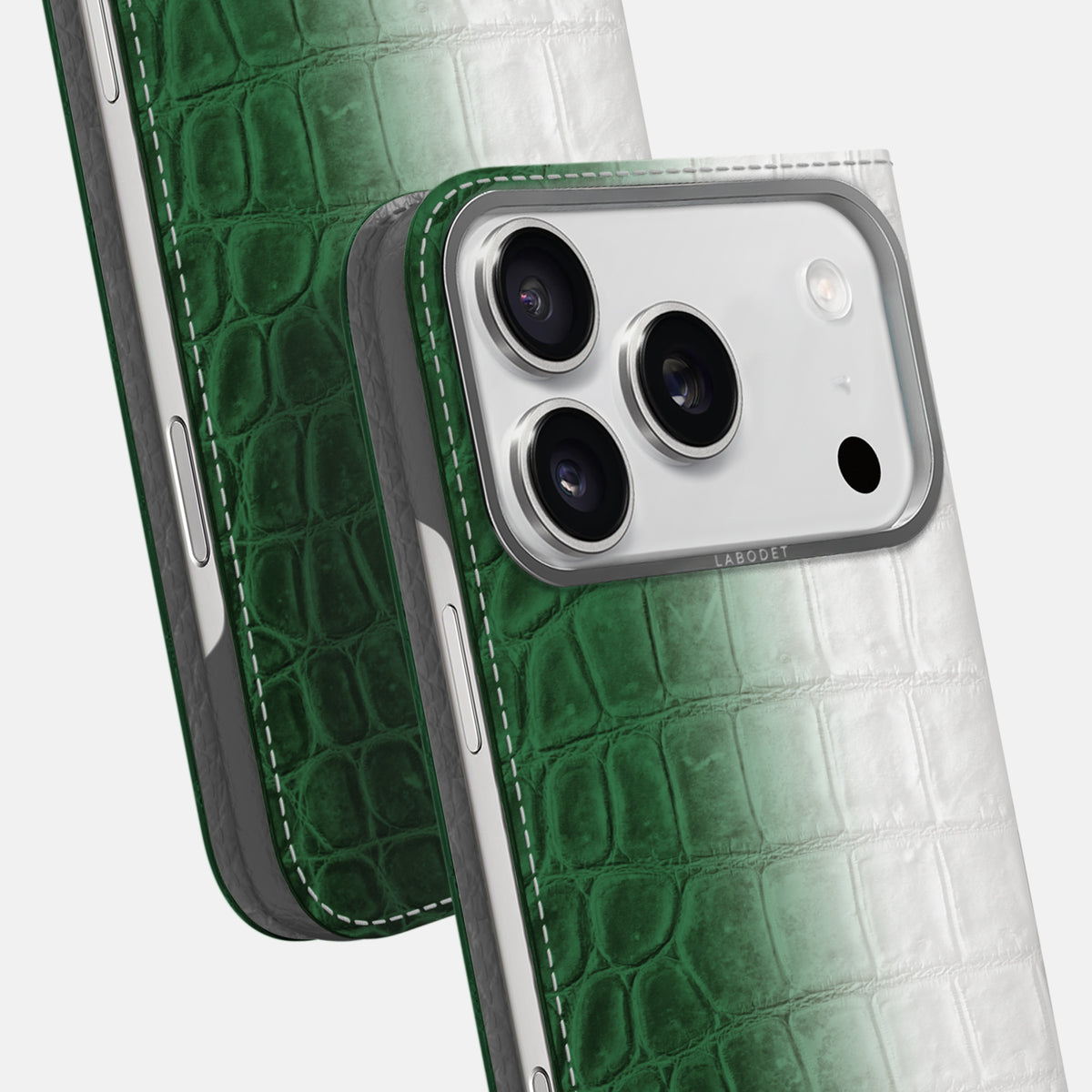 Folio Case For iPhone 17 Pro Max In Himalayan Crocodile -5 | Green-Steel